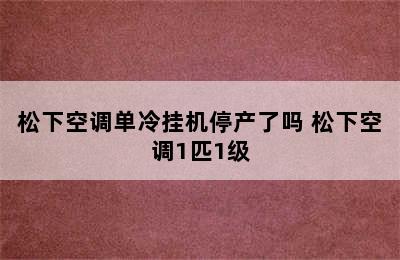 松下空调单冷挂机停产了吗 松下空调1匹1级